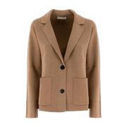 Elegante gebreide blazer met reverskraag Le Tricot Perugia , Brown , D...