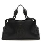 Pre-owned Leather totes Cartier Vintage , Black , Dames