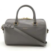 Pre-owned Leather handbags Yves Saint Laurent Vintage , Gray , Dames