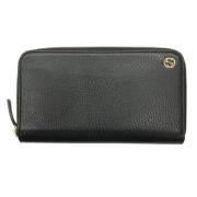 Pre-owned Leather wallets Gucci Vintage , Black , Dames