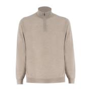 Elegant Half-Zip Jumper Fedeli , Beige , Heren