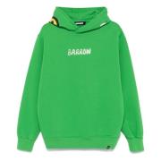 Vintage Groene Hoodie Sweater Unisex Katoen Barrow , Green , Heren