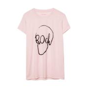 Skull Print T-shirt Zadig & Voltaire , Pink , Dames