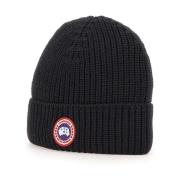 Merino Wol Zwart Hoed Canada Goose , Black , Heren