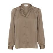 Elegante V-hals Blouse Morel Soaked in Luxury , Brown , Dames