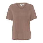 Losvallende V-hals Top Morel Soaked in Luxury , Brown , Dames