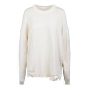 Vintage Gebreide Crew Neck Sweater Helmut Lang , White , Dames