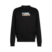 Logo Print Katoenen Sweatshirt Karl Lagerfeld , Black , Heren