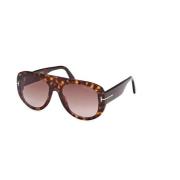 Gradient Bordeaux Zonnebril Dark Havana Stijl Tom Ford , Brown , Heren