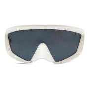 Witte Masker Zonnebril met Donkergrijze Lens Balmain , White , Heren