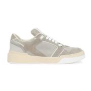 Grijze Suède Sneakers Paneeldesign Dolce & Gabbana , Gray , Heren