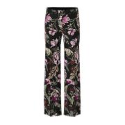 Bloemen Wijde Pijp Broek Marc Cain , Multicolor , Dames