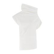 Asymmetrische T-shirt van compacte stof Fabiana Filippi , White , Dame...