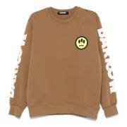 Smile Crewneck Sweatshirt Bruin Katoen Barrow , Brown , Heren