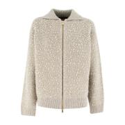 Gouden Rits Tweed Cardigan Fabiana Filippi , Gray , Dames