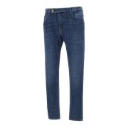 Donkerblauwe Stretch Denim Jeans Incotex , Blue , Heren