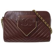 Pre-owned Leather chanel-bags Chanel Vintage , Red , Dames