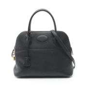 Pre-owned Leather handbags Hermès Vintage , Black , Dames