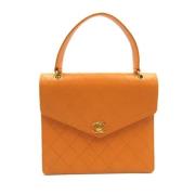 Pre-owned Leather chanel-bags Chanel Vintage , Orange , Dames