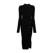 Gebreide Lange Jurk Twinset , Black , Dames