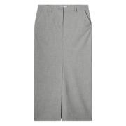 Viscose Blend Stretch Rok Grijs Summum Woman , Gray , Dames