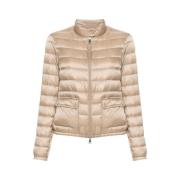 Beige Gewatteerde Donsjas met Opstaande Kraag Moncler , Beige , Dames