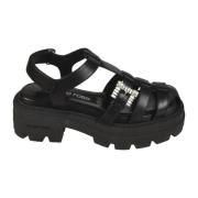 Zwarte Sandalen Elegante Stijl Sergio Rossi , Black , Dames