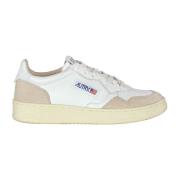 Leren en suède sneakers met logo Autry , White , Dames