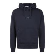 Logo Hoodie Katoen Regular Fit Stone Island , Blue , Heren