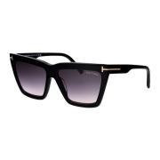 Eden Zonnebril voor Stijlvolle Zonbescherming Tom Ford , Black , Dames