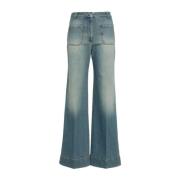 Blauwe Jeans Damesmode Aw24 Victoria Beckham , Blue , Dames