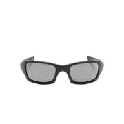 Zwarte Rechthoekige Gepolariseerde Zonnebril Oakley , Black , Unisex