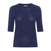 Blauwe Tee Top met Halve Mouwen Soaked in Luxury , Blue , Dames