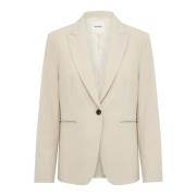 Korte Blazer Jas Havermeel Soaked in Luxury , Beige , Dames