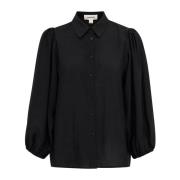 Vrouwelijk Zwart Shirt met Pofmouwen Soaked in Luxury , Black , Dames