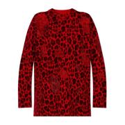 Leopard Print Sweater Versace , Red , Dames