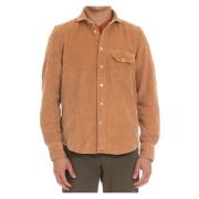 Bruine Corduroy Overshirt Shirt Finamore , Brown , Heren