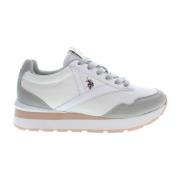 Witte Polyester Sneaker met Contrasterende Details U.s. Polo Assn. , W...