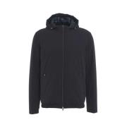 Blauwe Hoodie Met Rits Herno , Blue , Heren