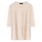 Casual Katoenen T-Shirt Fabiana Filippi , Beige , Dames