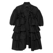 Zwarte Petal Sleeve Frill Shirt Simone Rocha , Black , Dames