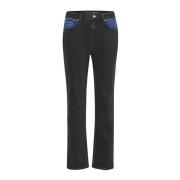 Hoge Rechte Y Broek Donkergrijs My Essential Wardrobe , Black , Dames