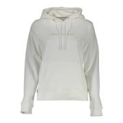 Hoodie Wit Lange Mouwen Centrale Zak Calvin Klein , White , Dames