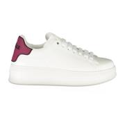 Rode Sportieve Vetersneakers Contrast Logo Gaëlle Paris , White , Dame...