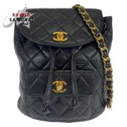 Pre-owned Leather backpacks Chanel Vintage , Black , Dames