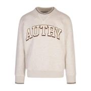 Witte College-geïnspireerde Sweatshirt met Spoor Autry , White , Heren