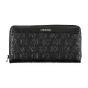 Damesportemonnee Zwart Rfid Ritssluiting Calvin Klein , Black , Dames