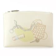 Pre-owned Leather clutches Hermès Vintage , White , Dames