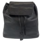 Pre-owned Leather backpacks Chanel Vintage , Black , Dames