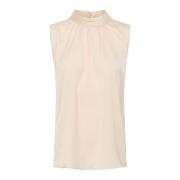 Elegante Gedrapeerde Top Blouse Grijs Saint Tropez , Beige , Dames